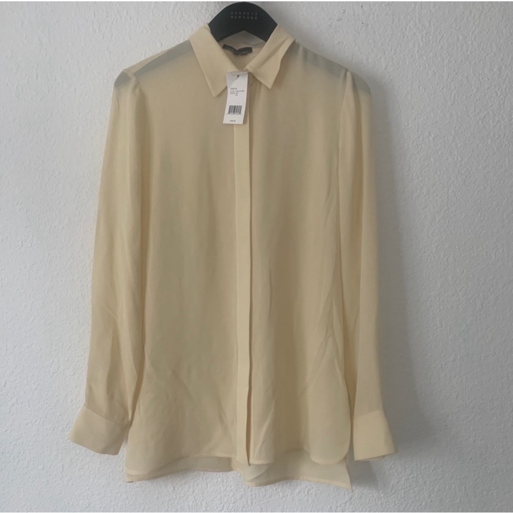 NWT Vince silk Button-Up Blouse 6
